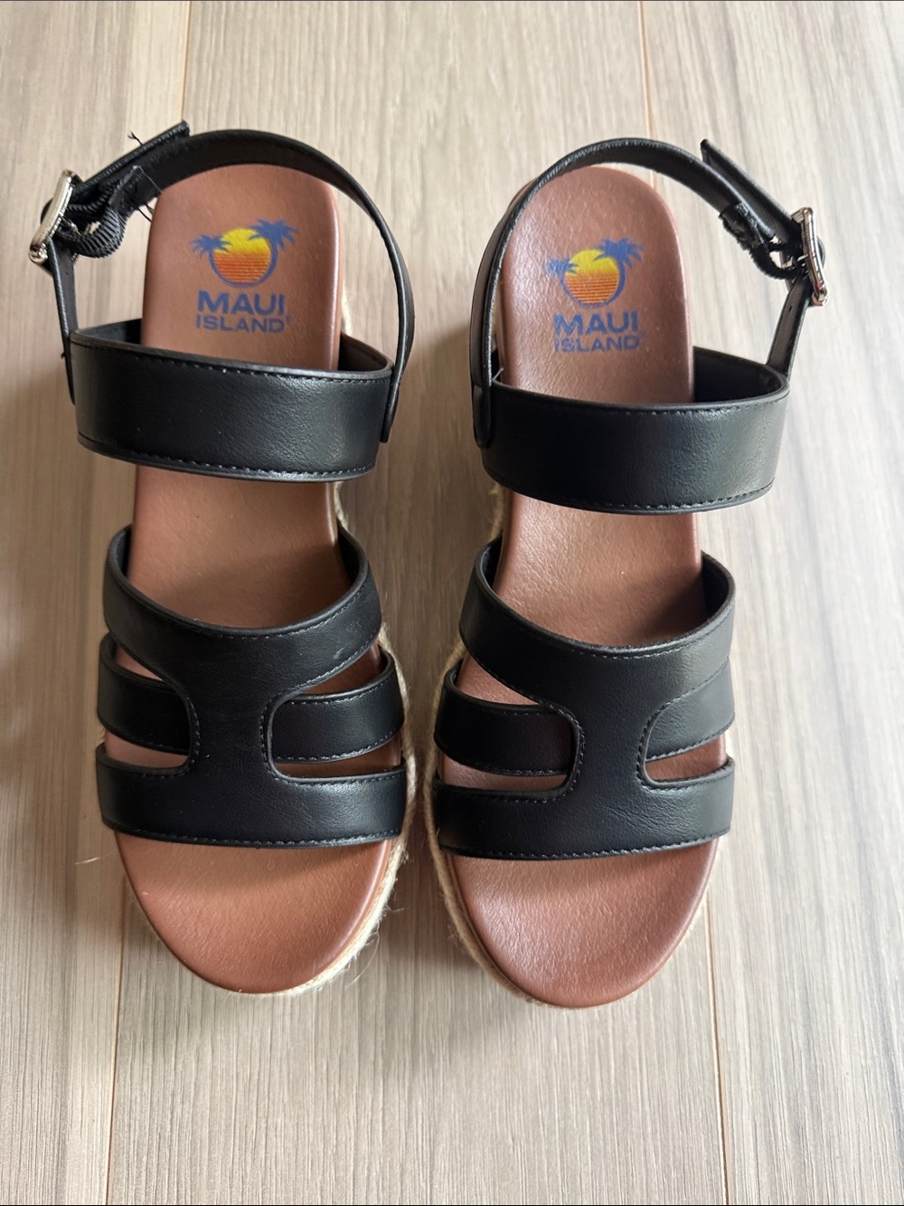 Maui Island Women's Becca Black Slingback Sandals Size 8.5